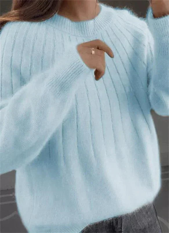 Women's Long-Sleeve Wool Knit Sweater
