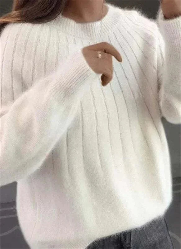 Women's Long-Sleeve Wool Knit Sweater