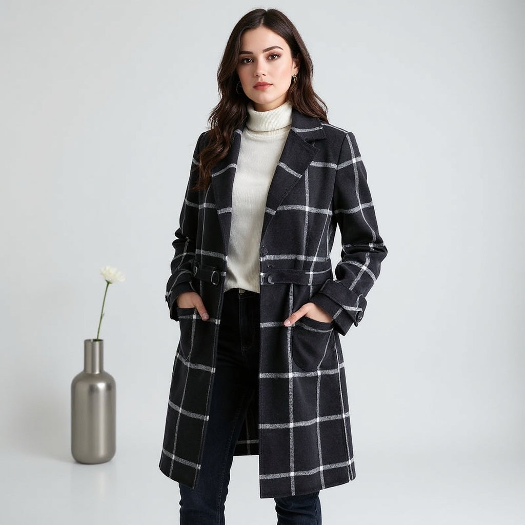 Colette | Retro Plaid Tweed Coat