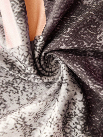Abstract Print Zip Neck Top for Modern Everyday Style