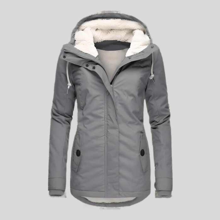 Mathilde | Long Hooded Jacket with Lining