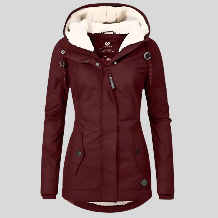 Mathilde | Long Hooded Jacket with Lining
