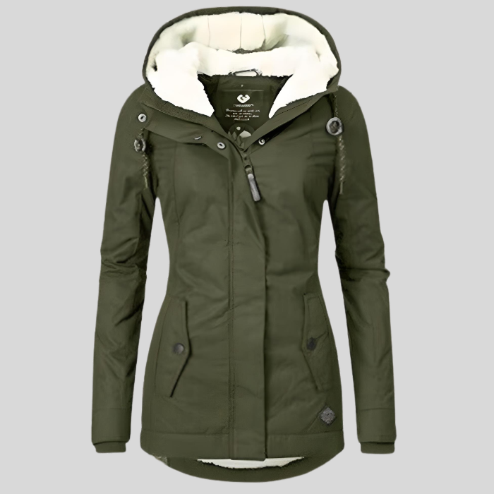 Mathilde | Long Hooded Jacket with Lining