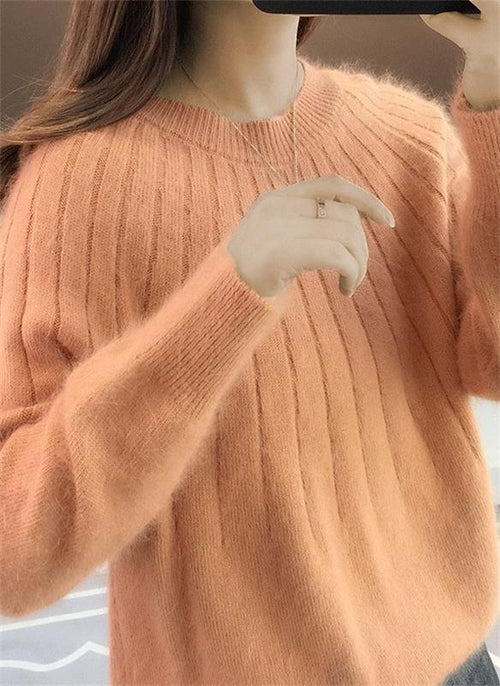 Women's Long-Sleeve Wool Knit Sweater