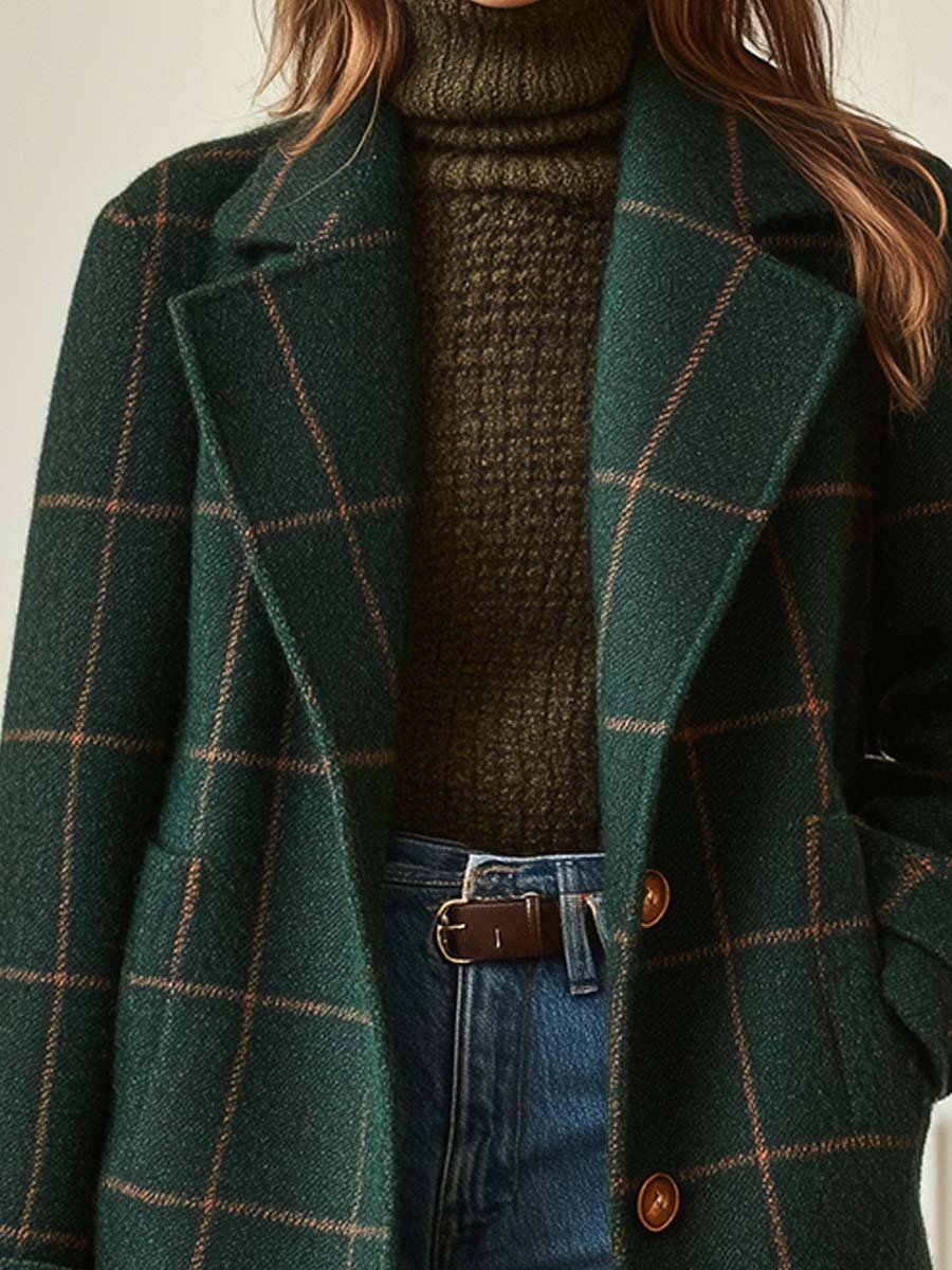 Colette | Retro Plaid Tweed Coat
