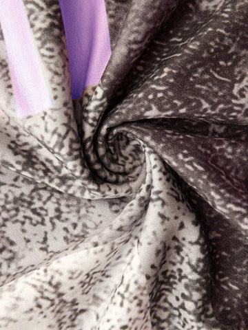 Abstract Print Zip Neck Top for Modern Everyday Style