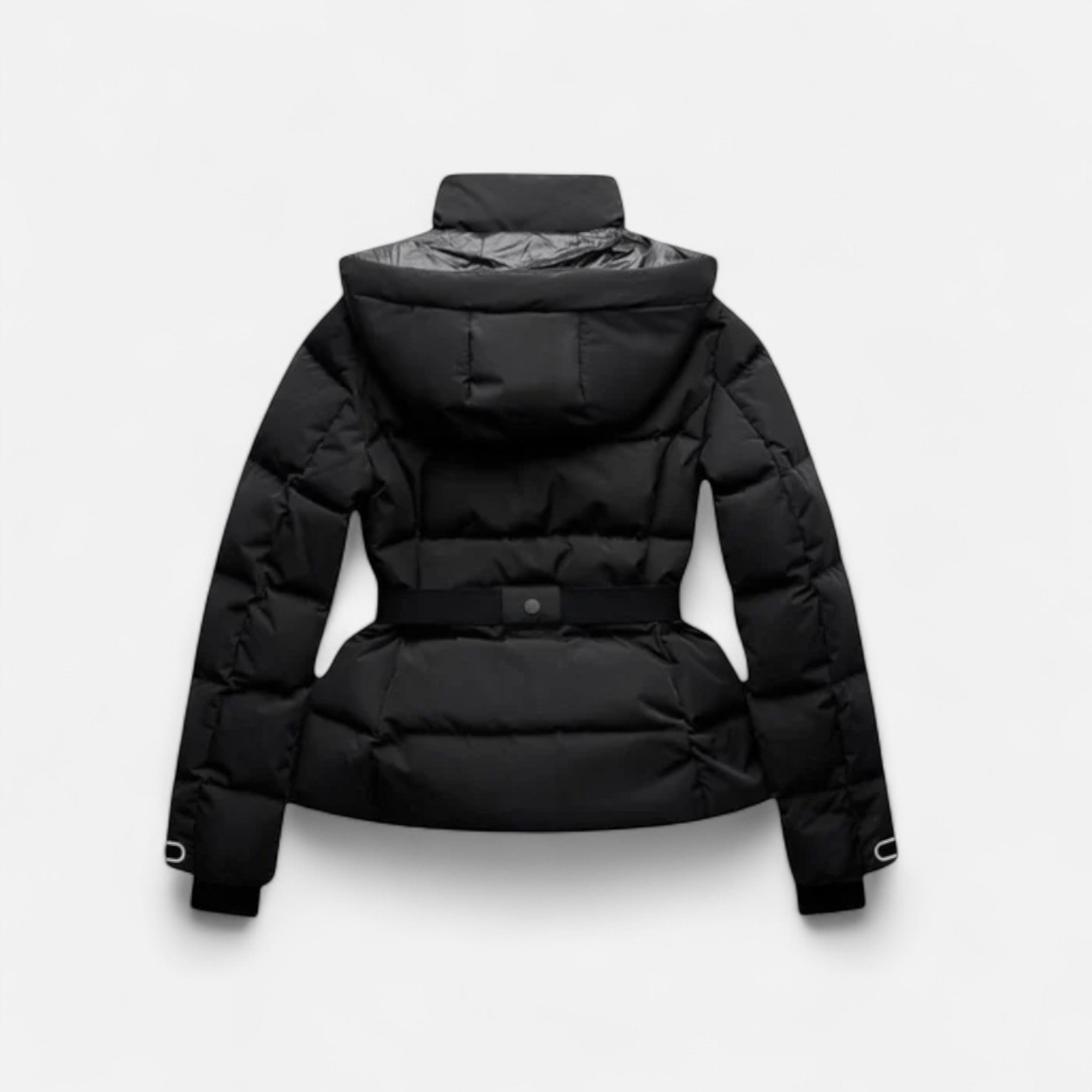 Women's Puffer Jacket – Belted Water-Resistant Elegance