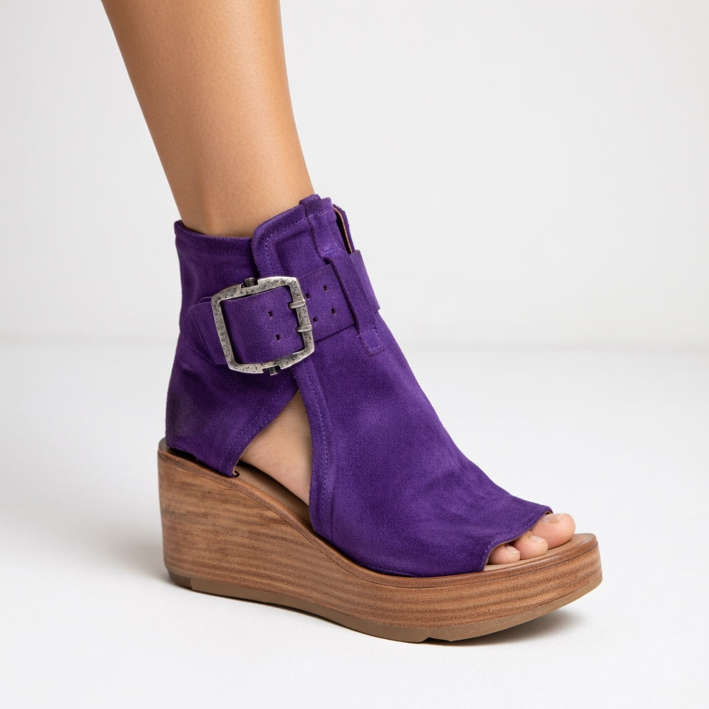 Orélisse™ | Modern Open-Toe Wedge Ankle Boots